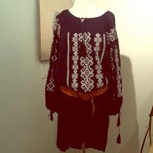 Embroidered boho dress